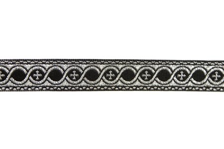 Галун ГОРОХ, черный с серебром, шир. 1,5 см, ФР