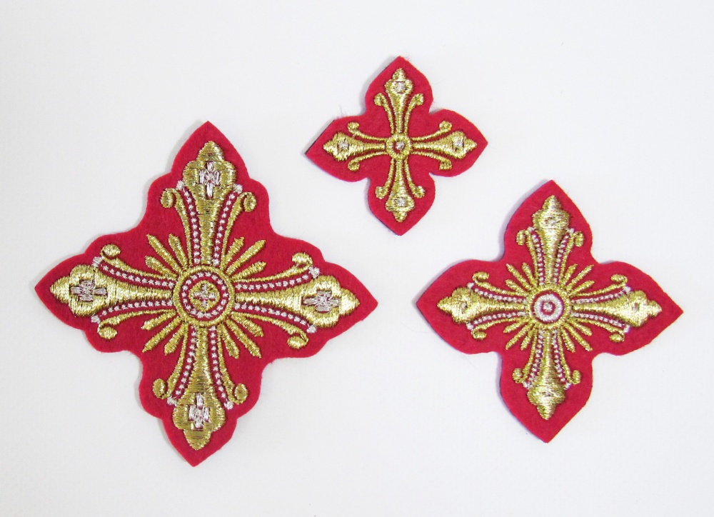 Набор крестов ВАНИН, иерейский,. красный с золотом, 14 шт