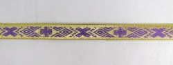 Галун РОМБ, фиолетовый с золотом, шир. 1,5 см, ИНДИЯ Галун РОМБ, фиолетовый с золотом, шир. 1,5 см, ИНДИЯ