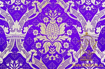 Шелк КОРОНА, фиолетовый с золотом, шир. 150 см, Рахманово
