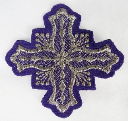 Крест 4 БОЧКА, фиолетовый с серебром,6-7 см