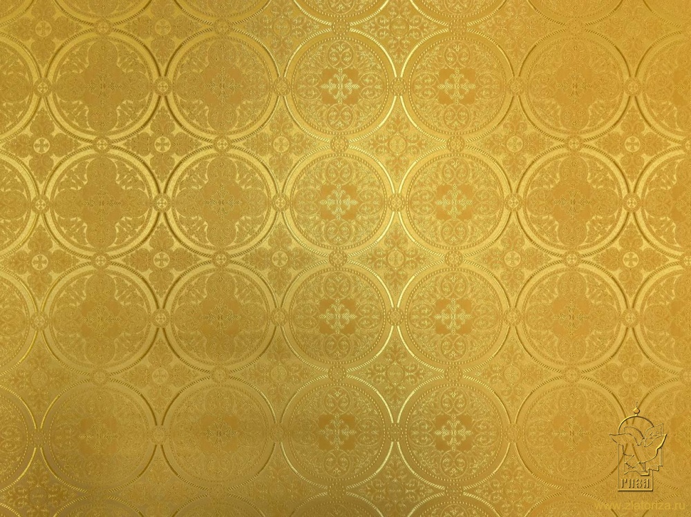 Шелк ВЛАДИМИРСКИЙ, желтый с золотом, шир. 150 см, Рахманово