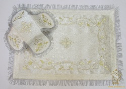 Покровцы парча, вышитые, белые с серебром Покровцы парча, вышитые, белые с серебром