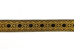 Галун ГОРОХ, черный с золотом, шир. 2,3 см, ФР Галун ГОРОХ, черный с золотом, шир. 2,3 см, ФР