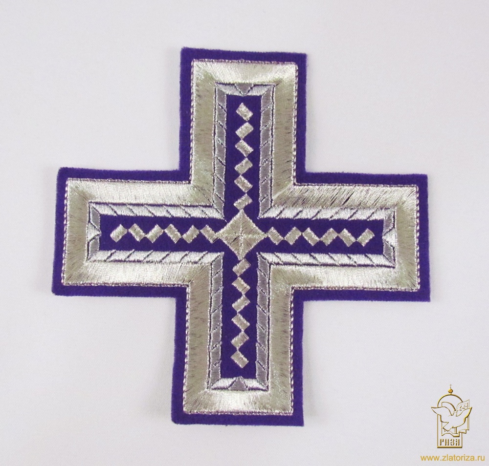 Крест 1 НОВГОРОДСКИЙ КРЕСТ, фиолетовый с серебром,14,5 -16 см