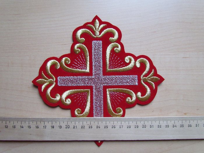 Набор крестов ПОКРОВСКИЙ W 108, иерейский, красный с золотом, 14 шт,