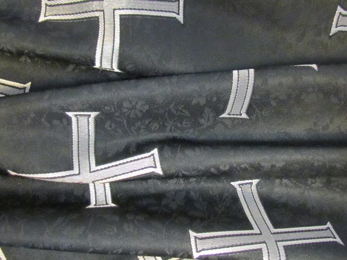 Парча ЕФРОСИНЬЯ, черная с серебром, шир. 150 см, Рахманово