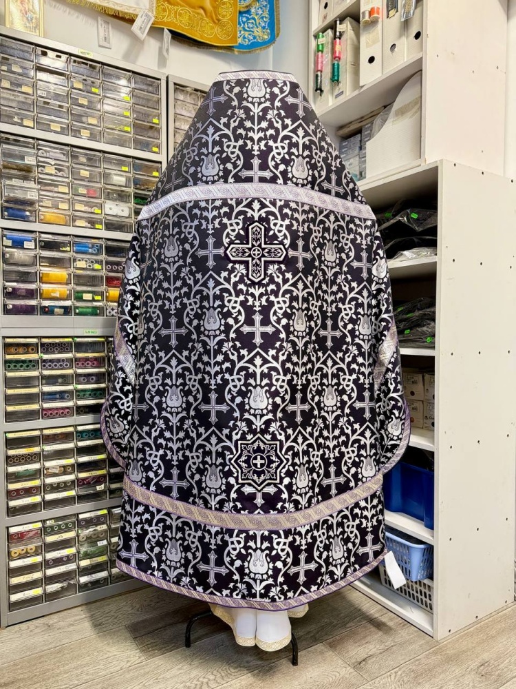 Облачение иерейское, шелк, черный с серебром. Кападокия