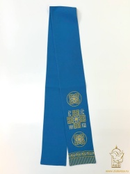 Закладка вышитая, голубая с золотом, шир. 13 см