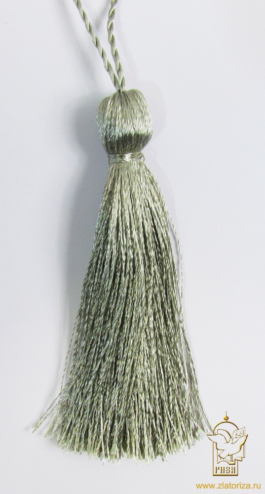 Кисть серебро (светлое) 9 см, полиэстер, МТ