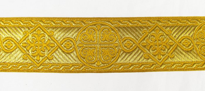 Галун ВИЗАНТИЯ, желтый с золотом, шир. 4 см, ФР
