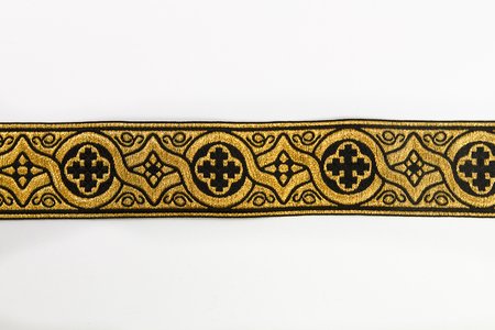 Галун ЗЛАТОУСТ, черный с золотом, шир. 4 см, ФР