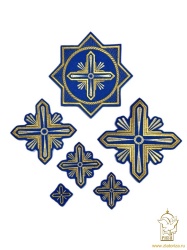 Набор крестов, иерейский, СЕВЕР, синий с золотом, 14 шт