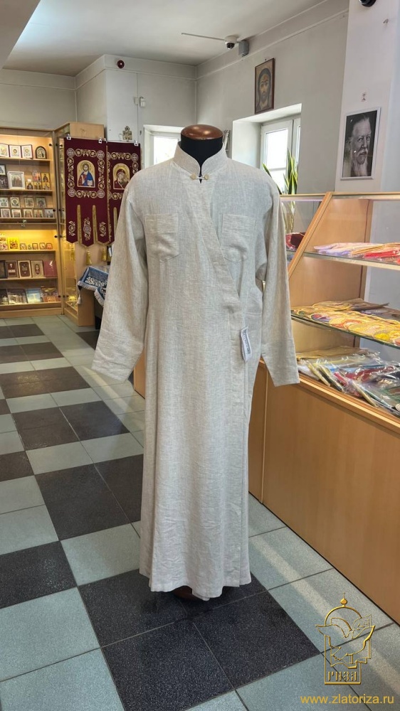 Подрясник Греческий, мужской, лен меланж