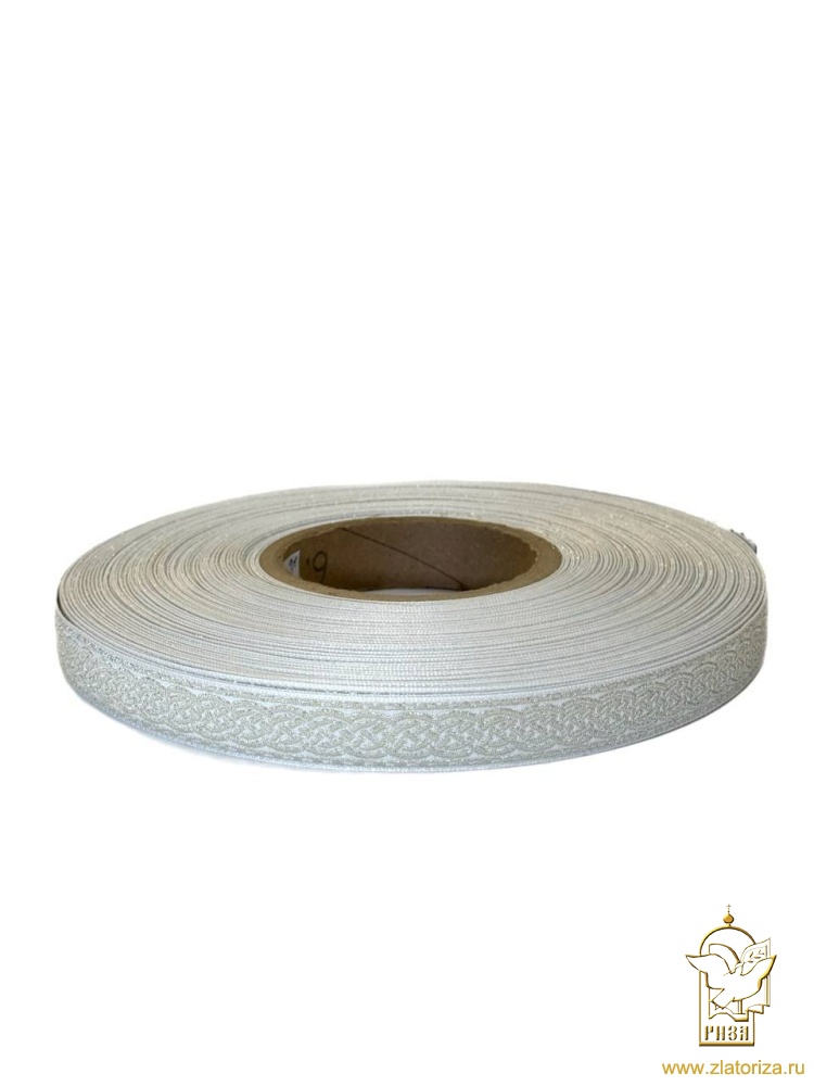 Галун ПЛЕТЕНКА, белый с серебром, шир. 1,8 см, РА