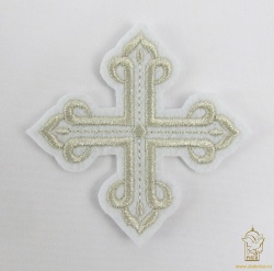 Крест 3 КАНОН, белый со свет. серебром, 8-9 см Крест 3 КАНОН, белый со свет. серебром, 8-9 см