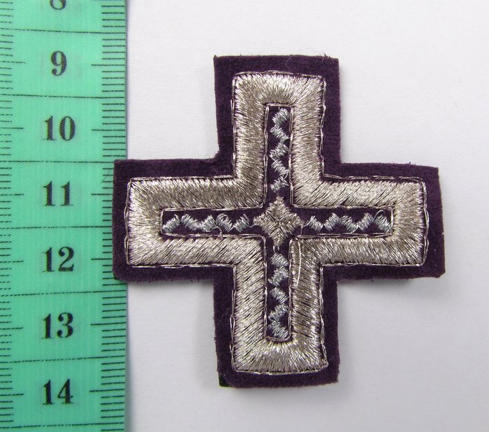 Крест 4 НОВГОРОДСКИЙ КРЕСТ, фиолетовый с серебром,6-7 см
