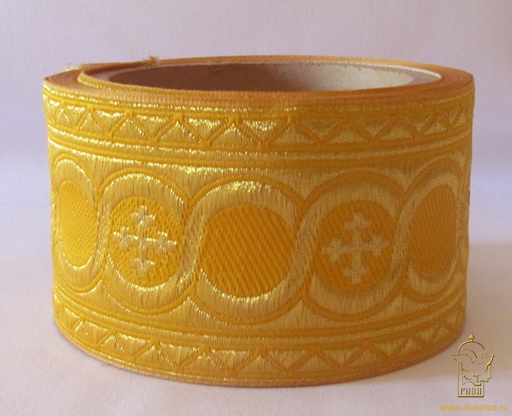 Галун ГОРОХ, желтый с золотом, шир. 6 см, ФР