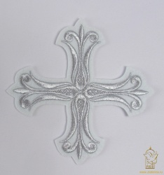 Крест 1 СОФИЯ белый со светлым и/или темным серебром, 14,5 -16 см