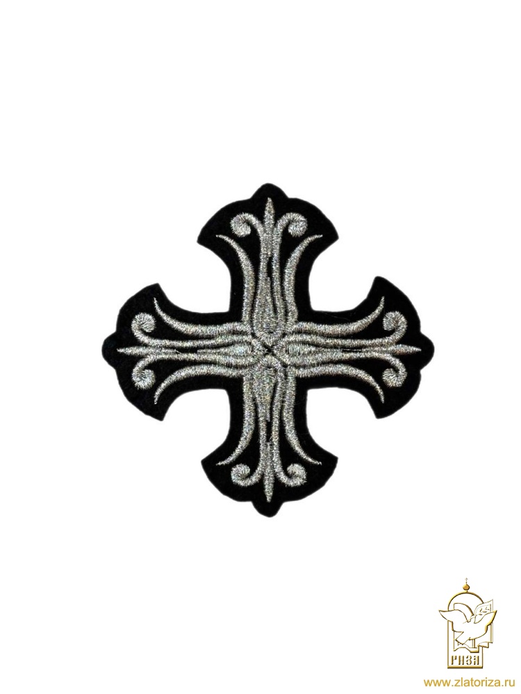 Крест 3 СОФИЯ черный с серебром, 8-9 см