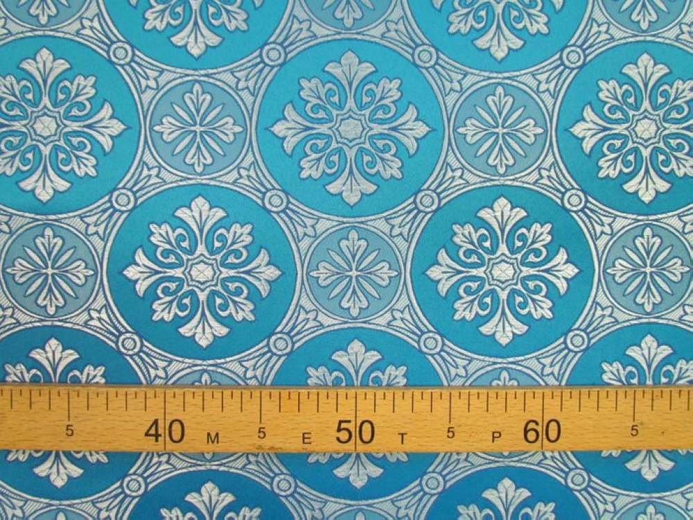 Шелк СОФРИНО 2, голубой с серебром, шир. 150 см, Рахманово