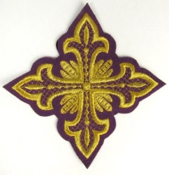 Крест 2 ОСТРЫЙ, фиолетовый с золотом,10-12 см