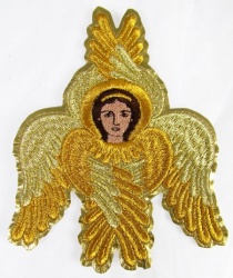 Херувим, лаке с золотом, средний, h-13-14 см