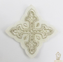 Крест 4 ВОЛОГОДСКИЙ, белый с серебром,6-7 см