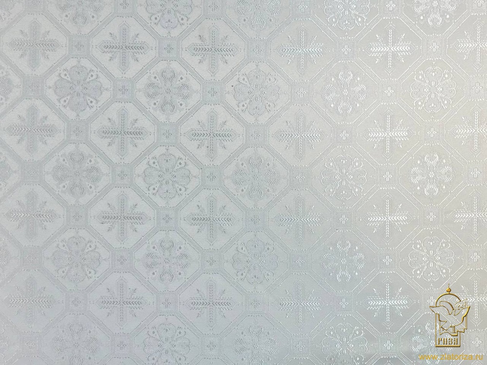 Шелк СВЕТЛАНА, белый с серебром, шир. 150 см, Рахманово