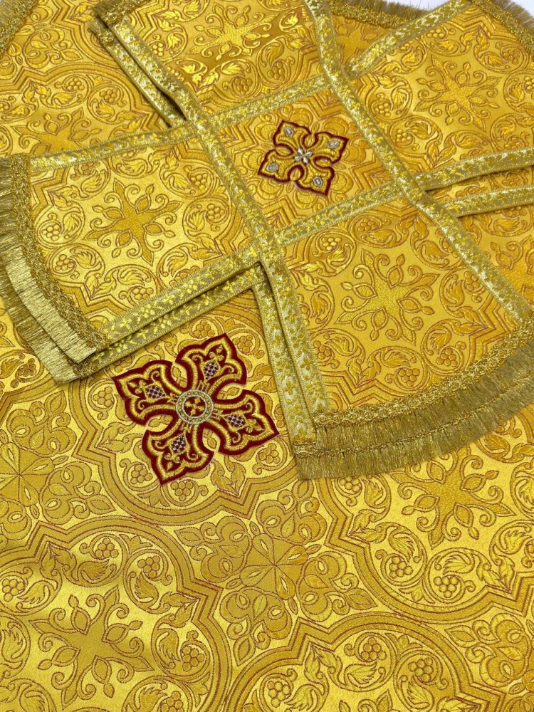 Покровцы парча, желтые с золотом