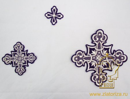 Набор крестов, иерейский, ЯГОДКА, фиолетовый с серебром, 14 шт, арт. 22499