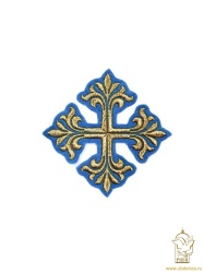 Крест 3 ВИФЛЕЕМ голубой с золотом, 10 см