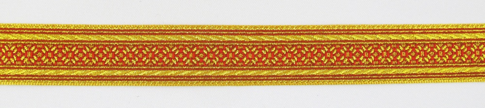 Галун РОМАШКА, красный с золотом, шир. 2,2 см, РА