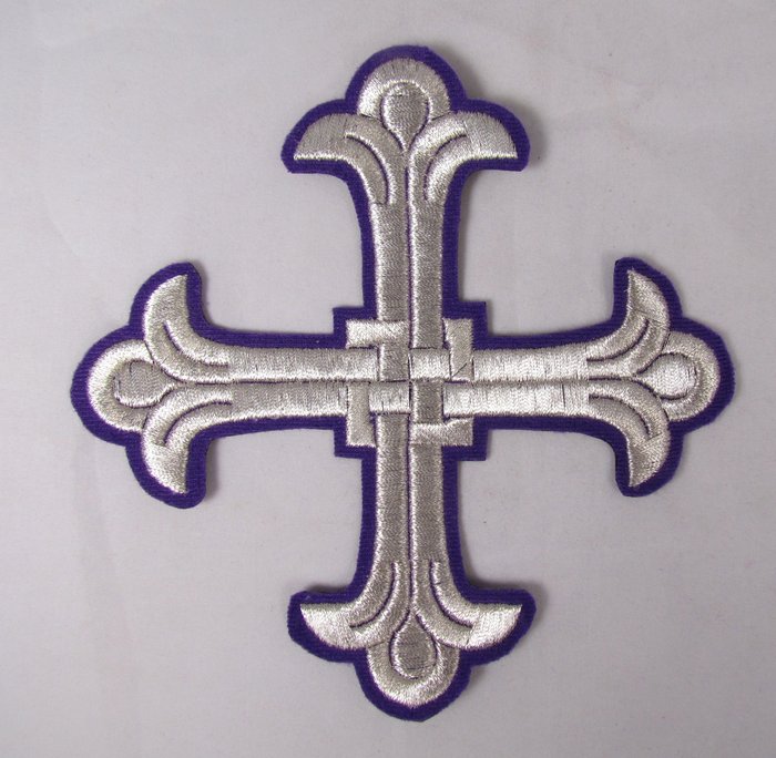 Набор крестов, дьяконский, ЛУКОШКО, фиолетовый с серебром, 10 шт