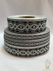 Галун КОСТРОМА, черный с серебром, шир. 5 см, РА