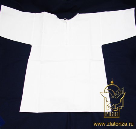 Рубашка крестильная на 3-4 г для мальчика с кокеткой 100% хлопок, отделка шитье