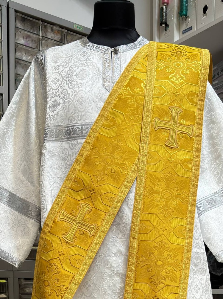 Орарь двойной желтый, шелк, без поручей