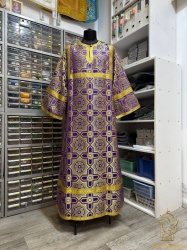 Стихарь алтарный, шелк, фиолетовый с золотом.