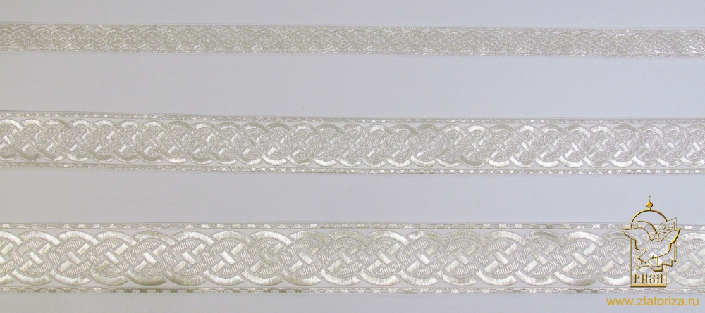 Галун ПЛЕТЕНКА, белый с серебром, шир. 4 см, РА