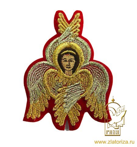 Херувим, красный с золотом, 12 см, средний