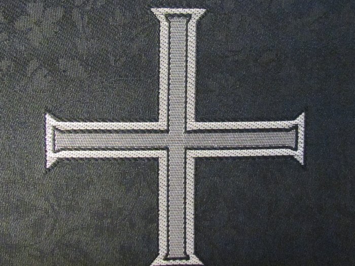 Парча ЕФРОСИНЬЯ, черная с серебром, шир. 150 см, Рахманово