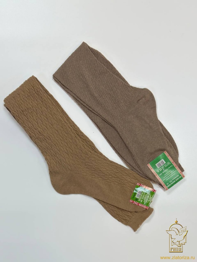 Чулки женские, погребальные, хлопок 100%. , цвет - бежевый