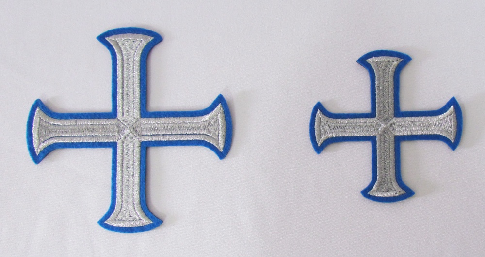 Набор крестов, иерейский, БУЛАТ, синий с серебром, 14 шт