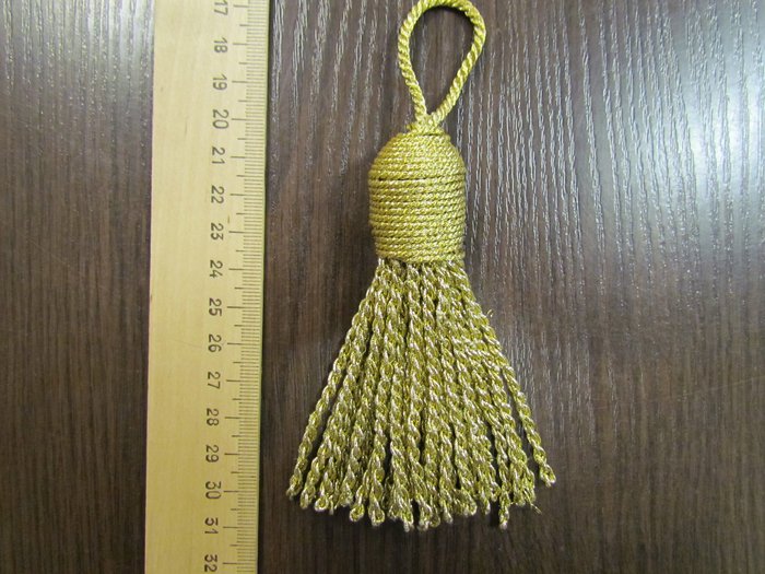 Кисть декоративная золото ПАТРОН 10см, арт. 1951