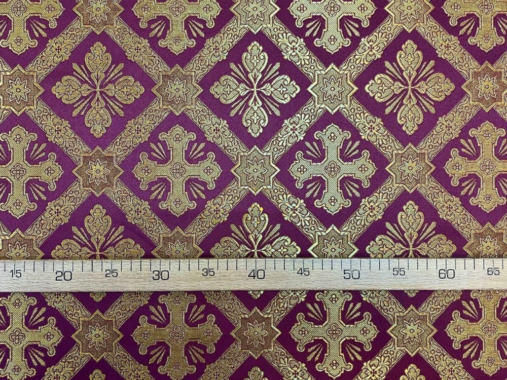 Парча КАНОН бордо с золотом, шир. 150 см, Рахманово