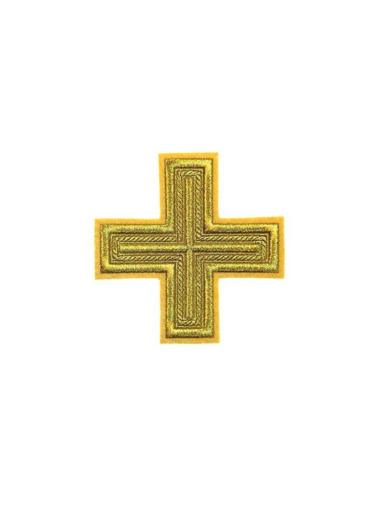 Крест 3 АНДРЕЕВСКИЙ, горчица с золотом, 8,5 см