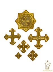 Набор крестов, иерейский, ЛУКОШКО, горчица с золотом, 14 шт