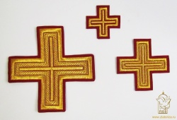 Набор крестов, диаконский, АНДРЕЕВСКИЙ, красный с золотом, 10 шт Набор крестов, диаконский, АНДРЕЕВСКИЙ, красный с золотом, 10 шт
