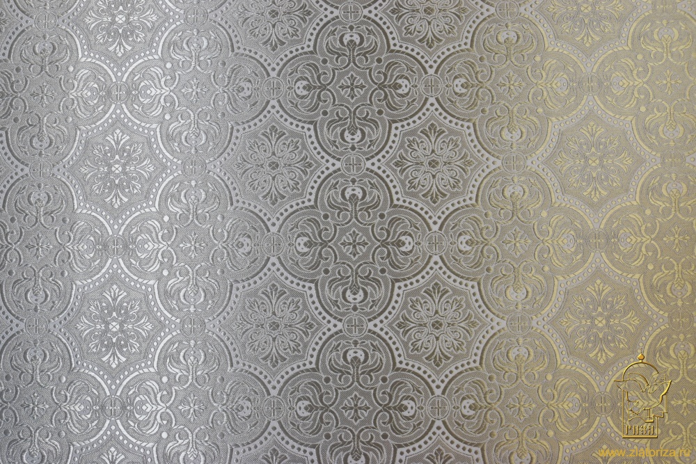 Парча ЯРОСЛАВЛЬ, белая с серебром, шир. 150 см, Рахманово