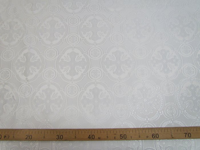 Шелк ПАСХАЛЬНЫЙ, белый, шир. 150 см, Рахманово